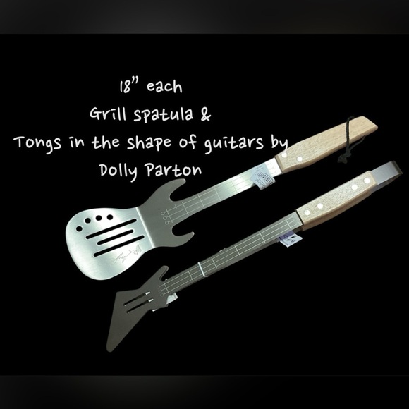 Dolly Parton Other - NWT DOLLY PARTON 18” GRILL SPATULA AND TONGS IN THE SHAPE OF GUITAR. GREAT GIFT